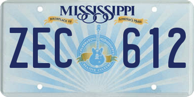 MS license plate ZEC612