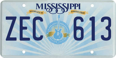 MS license plate ZEC613