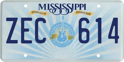 MS license plate ZEC614