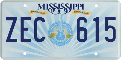 MS license plate ZEC615