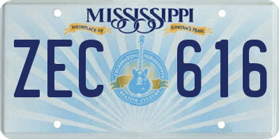 MS license plate ZEC616