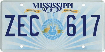 MS license plate ZEC617