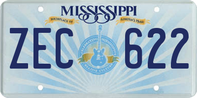 MS license plate ZEC622