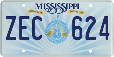 MS license plate ZEC624