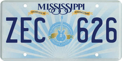 MS license plate ZEC626