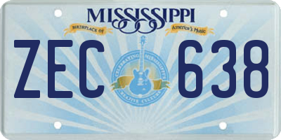 MS license plate ZEC638