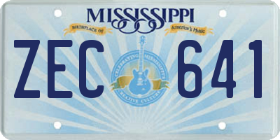 MS license plate ZEC641