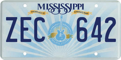 MS license plate ZEC642