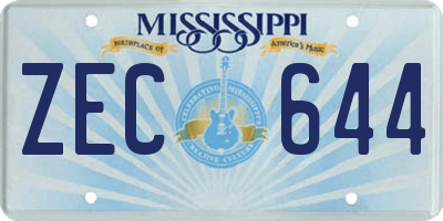 MS license plate ZEC644