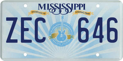 MS license plate ZEC646