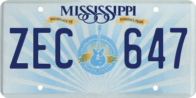 MS license plate ZEC647
