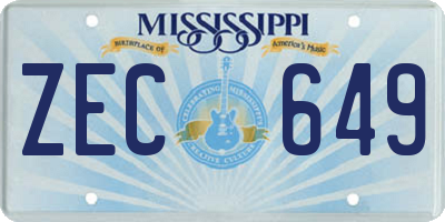 MS license plate ZEC649