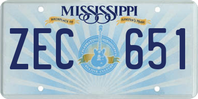 MS license plate ZEC651