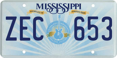 MS license plate ZEC653