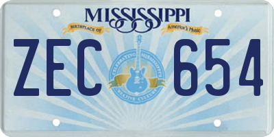 MS license plate ZEC654