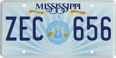 MS license plate ZEC656