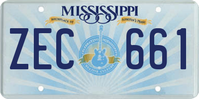 MS license plate ZEC661