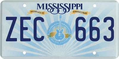 MS license plate ZEC663