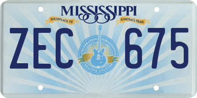 MS license plate ZEC675