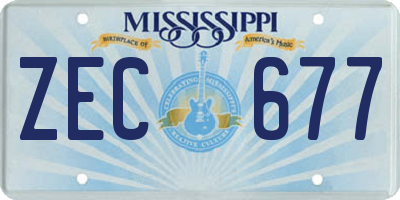 MS license plate ZEC677