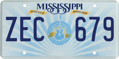 MS license plate ZEC679