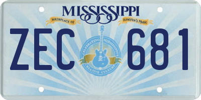 MS license plate ZEC681