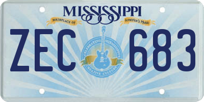 MS license plate ZEC683