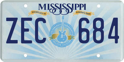 MS license plate ZEC684