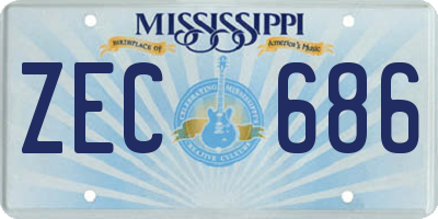 MS license plate ZEC686
