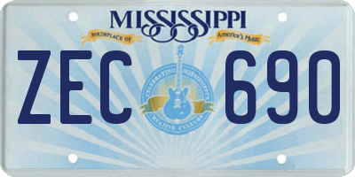 MS license plate ZEC690