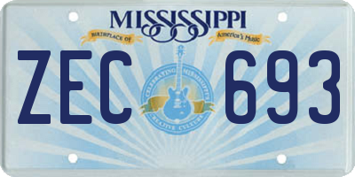 MS license plate ZEC693