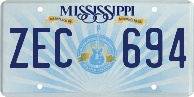 MS license plate ZEC694