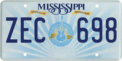 MS license plate ZEC698