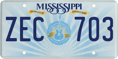 MS license plate ZEC703