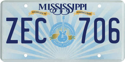 MS license plate ZEC706