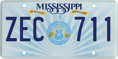 MS license plate ZEC711