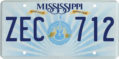 MS license plate ZEC712