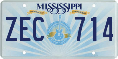 MS license plate ZEC714