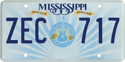MS license plate ZEC717