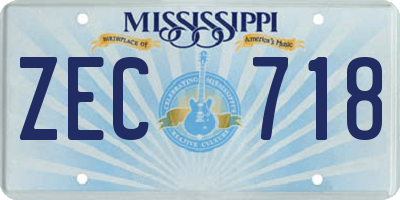 MS license plate ZEC718