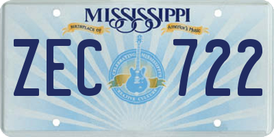 MS license plate ZEC722