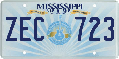MS license plate ZEC723
