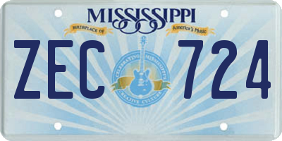 MS license plate ZEC724