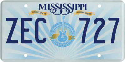 MS license plate ZEC727