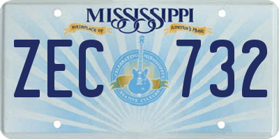 MS license plate ZEC732