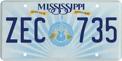 MS license plate ZEC735