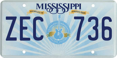 MS license plate ZEC736