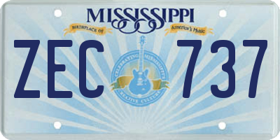 MS license plate ZEC737