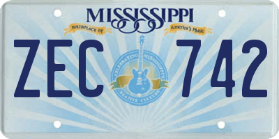 MS license plate ZEC742