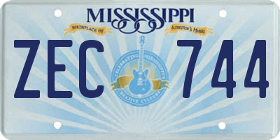 MS license plate ZEC744